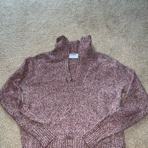 Old Navy Marled Pink Cowl Neck Sweater